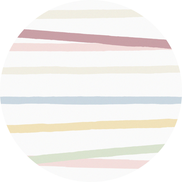 Huddleson Pastel Stripe Round Linen Tablecloth