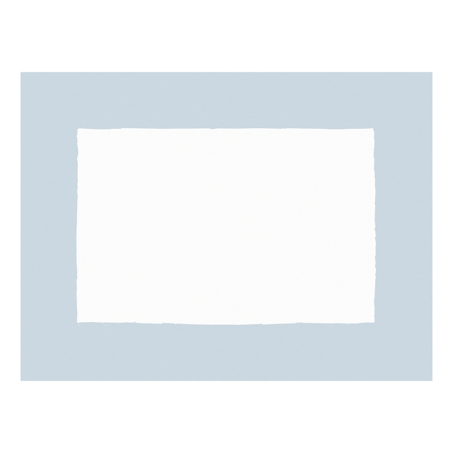 Huddleson Cant white linen placemat with sky blue border