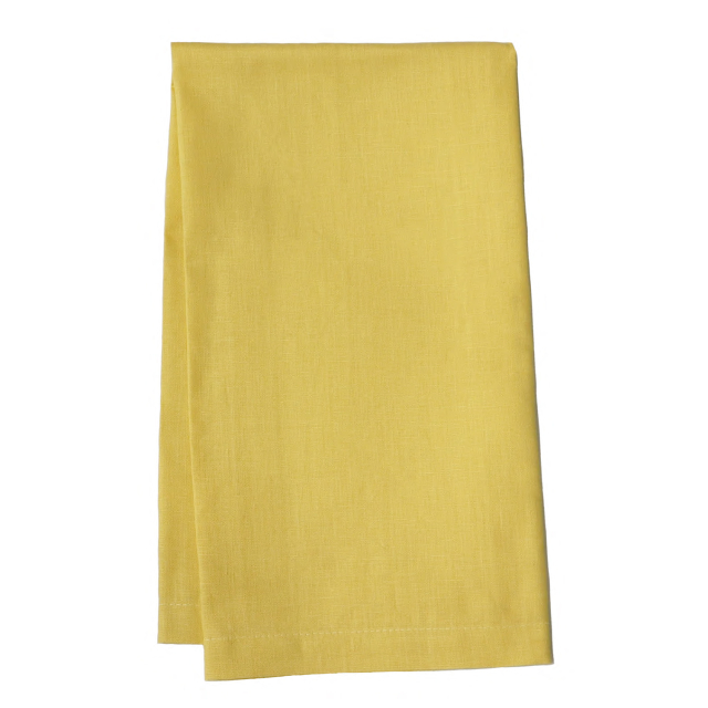 citron yellow linen hand towel tea towel
