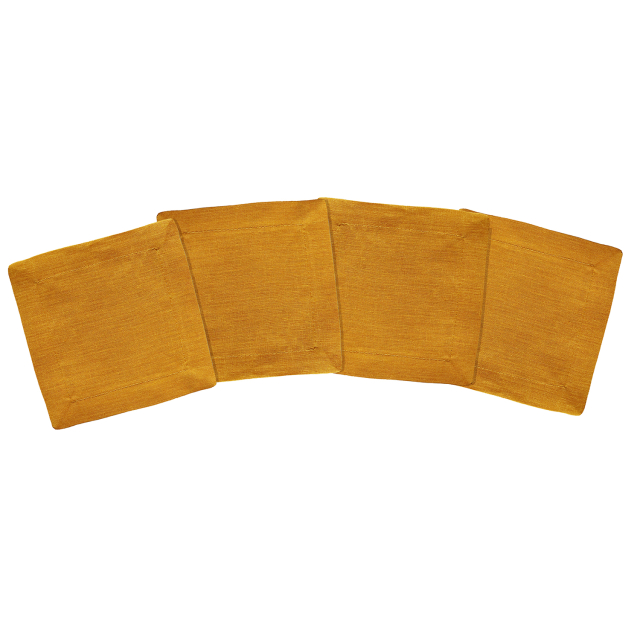 saffron gold linen cocktail napkin