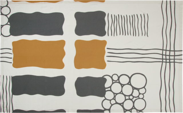 modern grey gray orange natural linen tablecloth