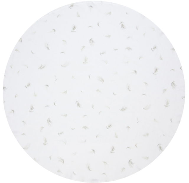 Grania white round tablecloth with feathers