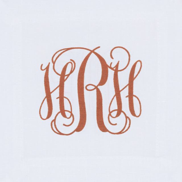 HRH Monogram Linen Cocktail Napkin
