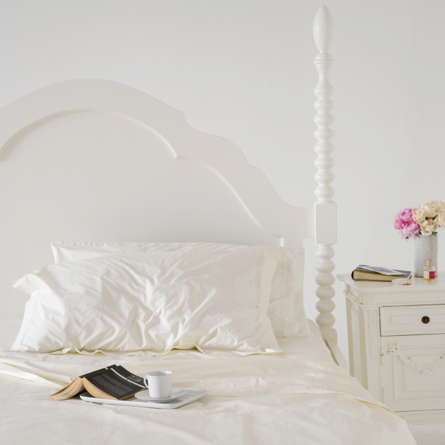 Ivory luxury cotton hemstitched pillow sham 