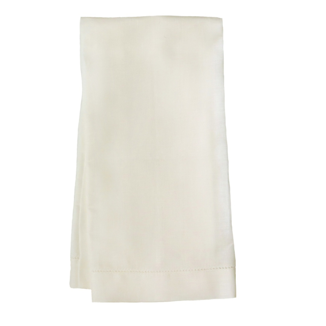 ivory hemstitch linen hand towel tea towel