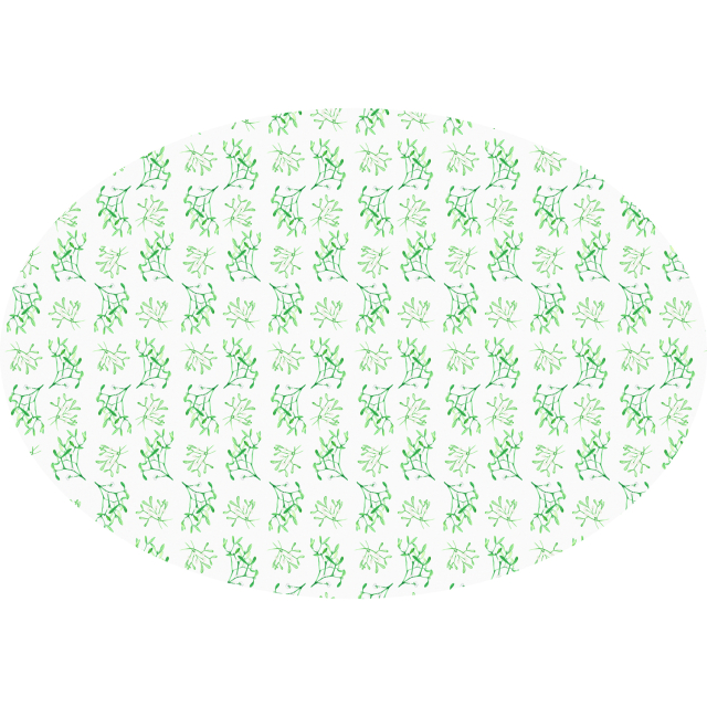 Mistletoe print oval linen tablecloth Christmas