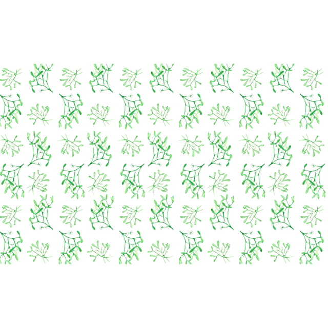 Mistletoe Christmas Linen Tablecloth Rectangular White and Green