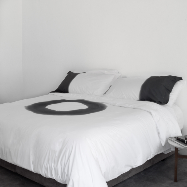 Moreton black and white printed luxury percale cotton duvet cover