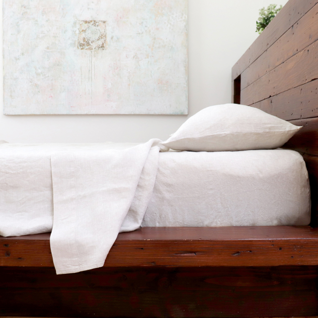 Huddleson Natural Linen Fitted Sheet