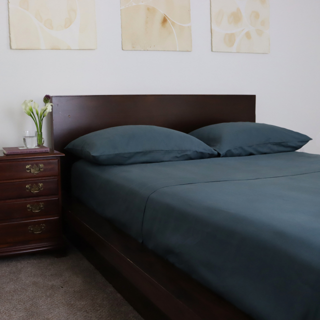Petrol Teal Green Linen Pillowcases