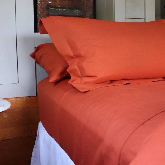 Terracotta pillow shams luxury linen