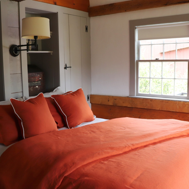 Orange terracotta duvet cover shams