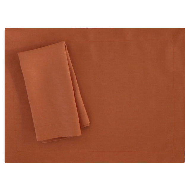 Sienna Orange Terracotta Placemat Linen Fall Thanksgiving