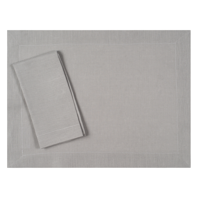 Silver grey linen cloth placemat