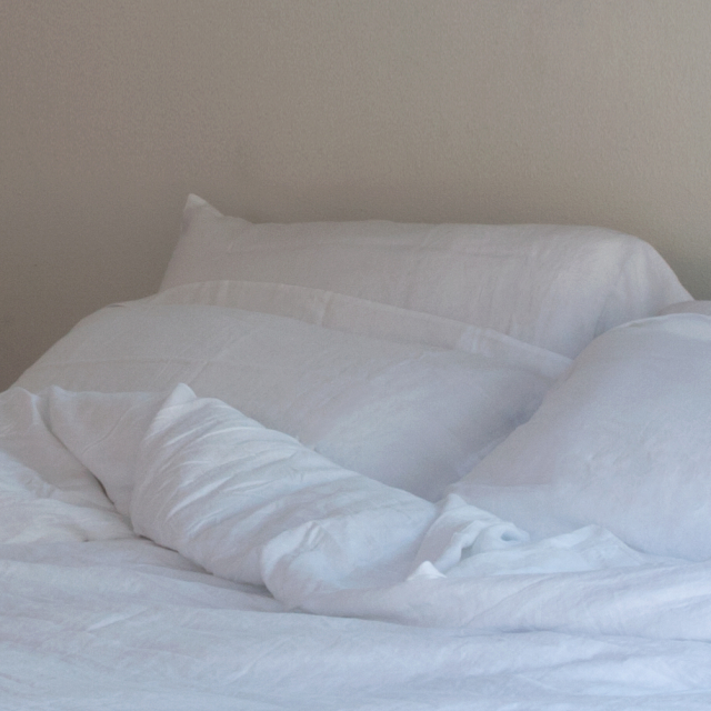 Huddleson white pure Italian linen vintage washed pillow case