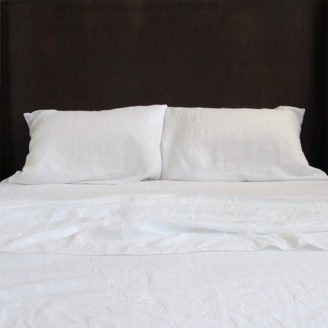 Huddleson White Italian Linen Top Sheet