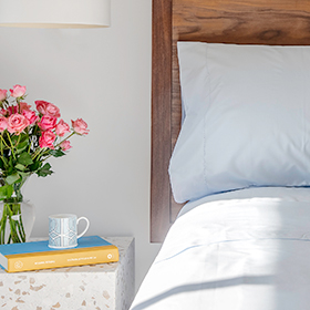 Sky Blue Percale Sheet Set <br> $345