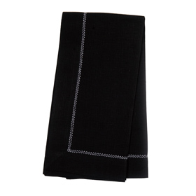 Black and White Linen Napkins <br>$28