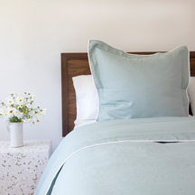 Celadon Green Piped Pillow Shams <br>$160