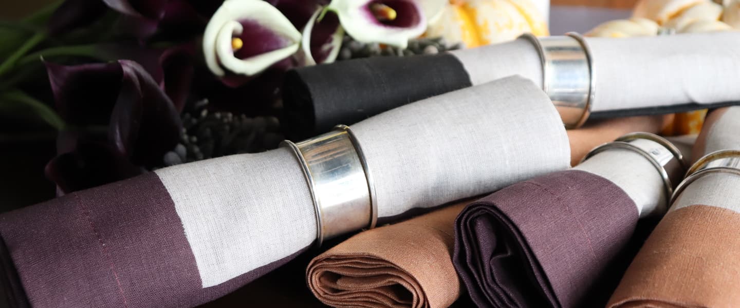 Cinta Linen Napkins with Printed Border