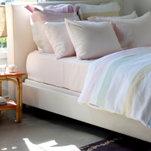 Pastel Stripe Linen Duvet Cover <br> $365