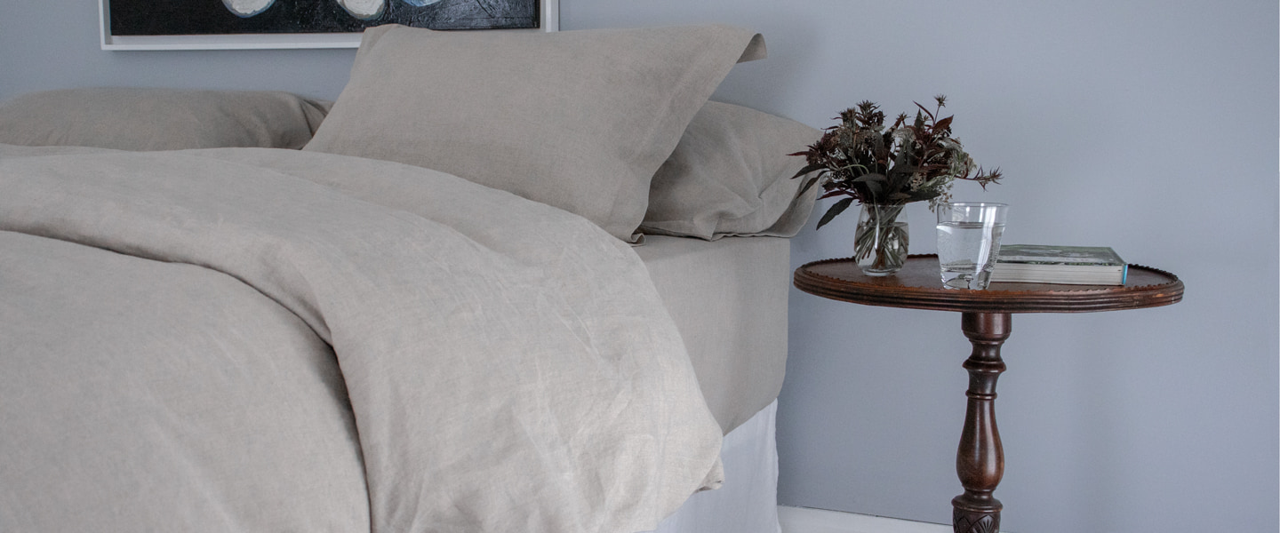 Dark Natural Flax Linen Duvet Cover 