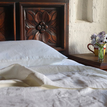 Ivory Cream Linen Sheet Set <br>$340