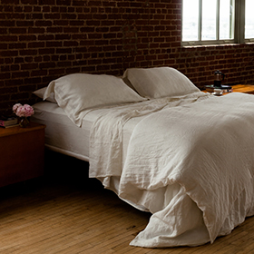 Ivory Linen Duvet Cover <br> $365