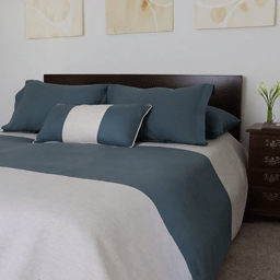 Teal Natural Linen Blanket <br>$395