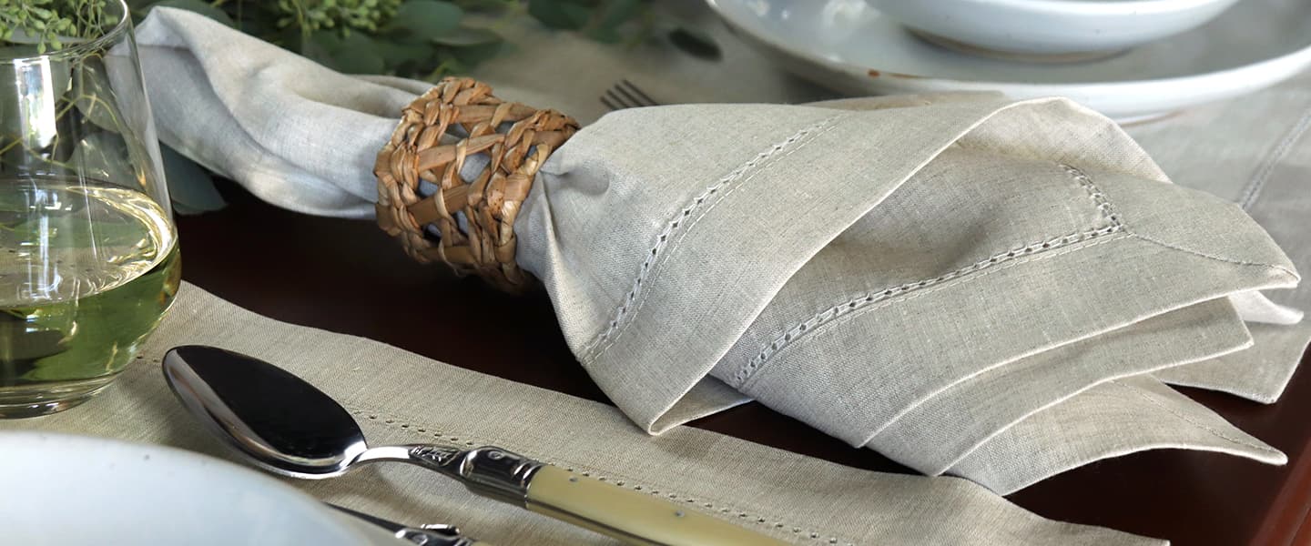 Natural Linen with Hemstitch 