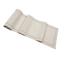 Natural Table Runner with Hemstitch <br> $90