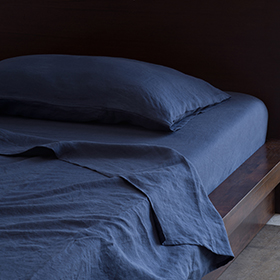 Navy Blue Linen Sheets<br>  $340