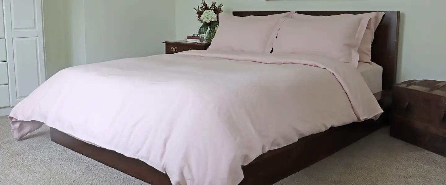 Pink Linen Duvet Cover