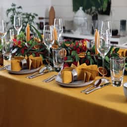 Saffron Linen Tablecloth <br>$250