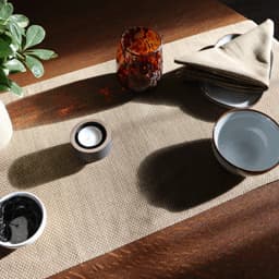 Shibori Olive Cotton Table Runner <br>$65