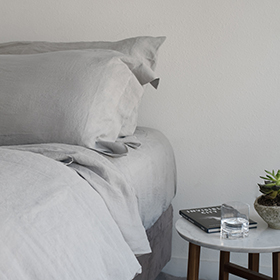 Silver Grey Italian Linen Sheet Set <br> $340