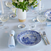 Sky Blue Linen Tablecloth <br>$250