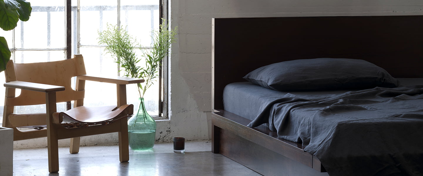 Slate Charcoal Grey Italian Linen Sheets