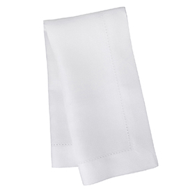 White Hemstitch Linen Napkin <br> $28