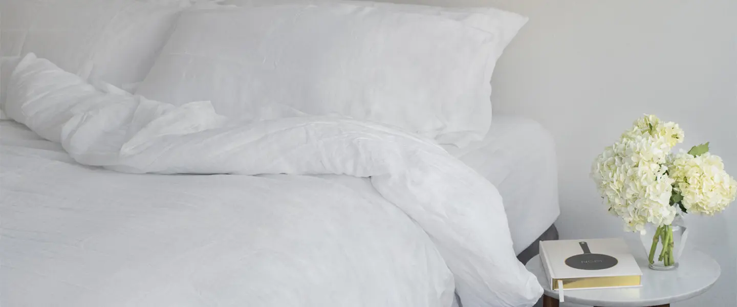 White Linen Duvet Cover, Sheets & Shams