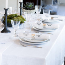 White Linen Tablecloth <br> $250