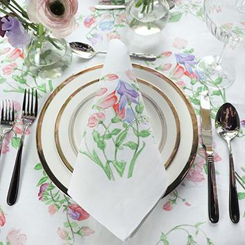Sweet Pea Print for Table and Bed