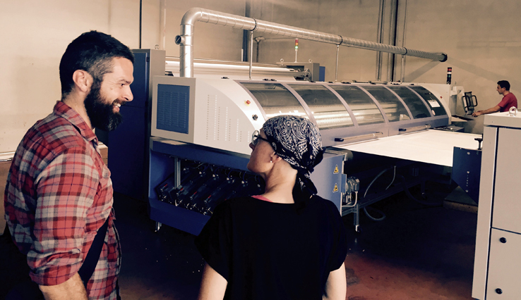 Huddleson digitally printed contemporary modern Italian linen tablecloths napkins table runners