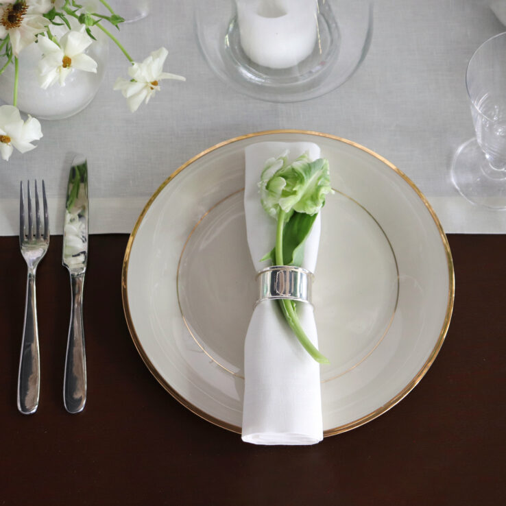 Ivory linen table runner