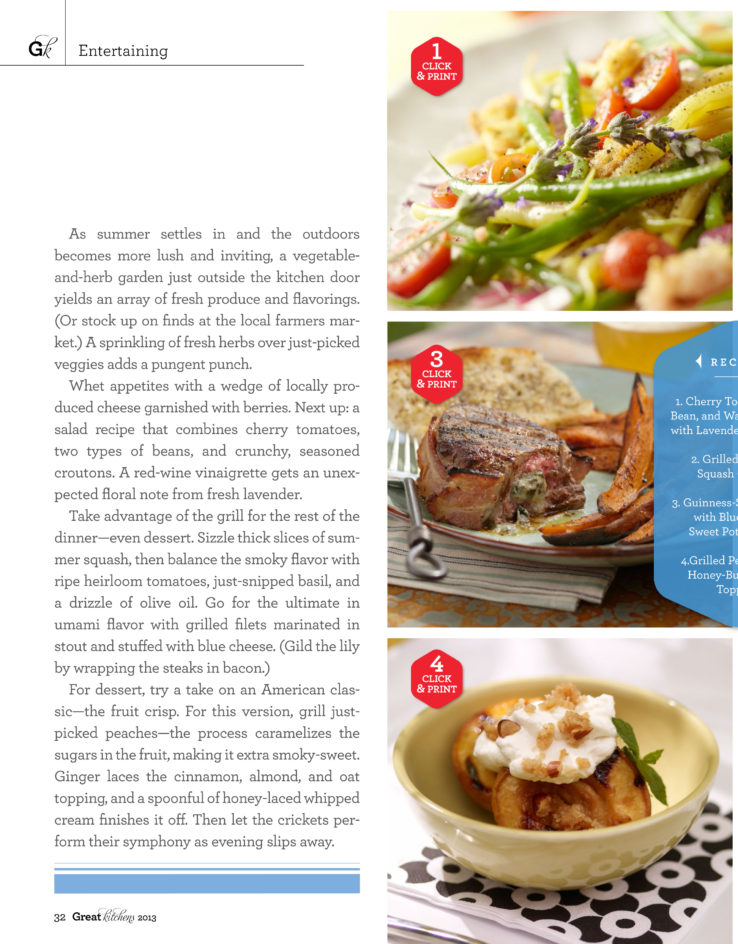 Outdoor entertaining summer menu cherry tomato salad steak blue cheese baked peach