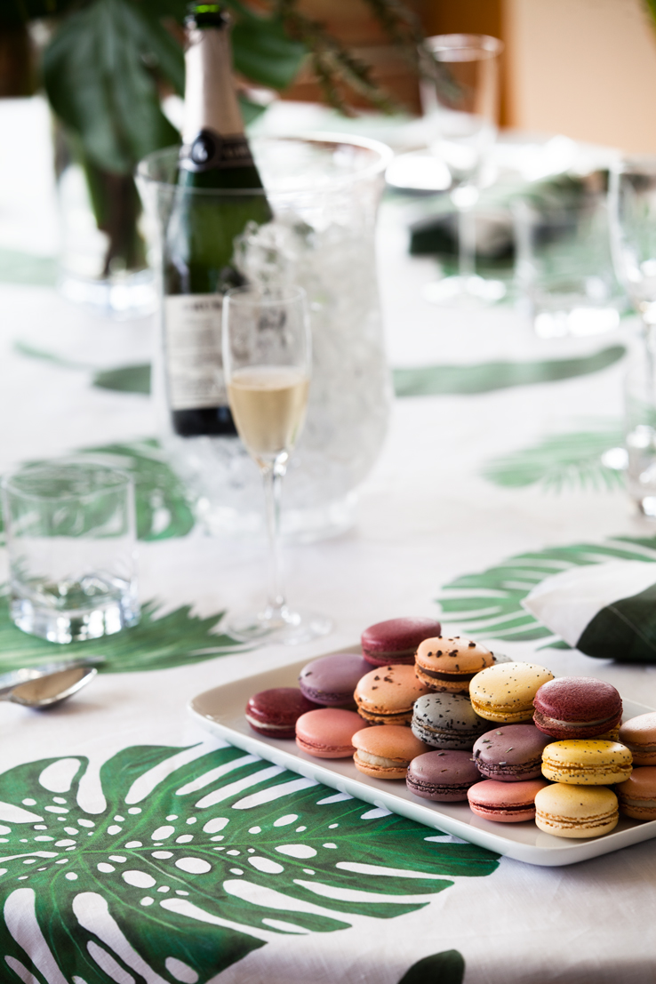 Palm Print Bed and Table Linens Monstera Banana Leaf Topical