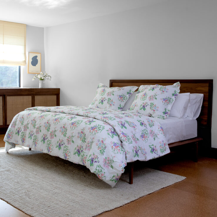 Sweet Pea Print Floral Laura Ashley Ralph Lauren Linen bedding duvet vintage cottage core shabby chic