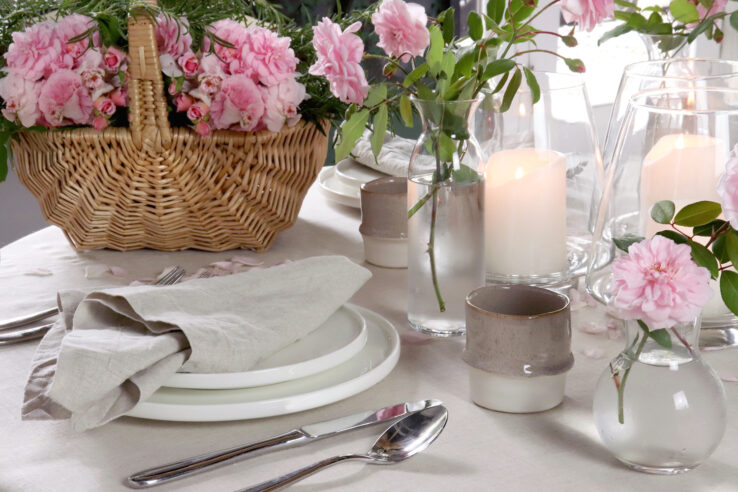Natural Flax Linen Round Tablecloth 
