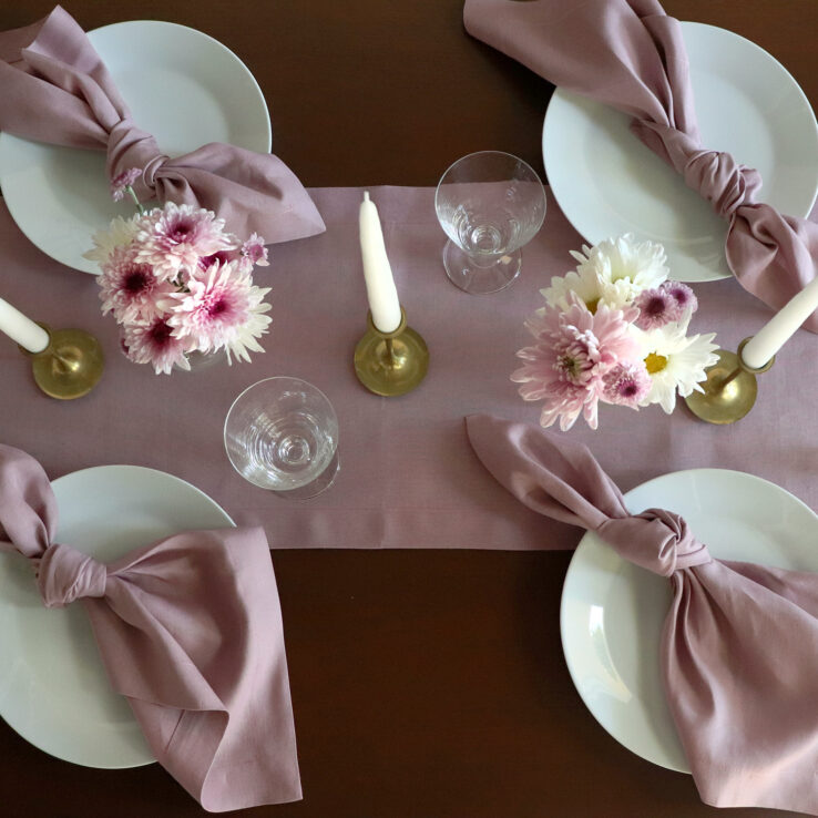 lilac table runner for summer party
