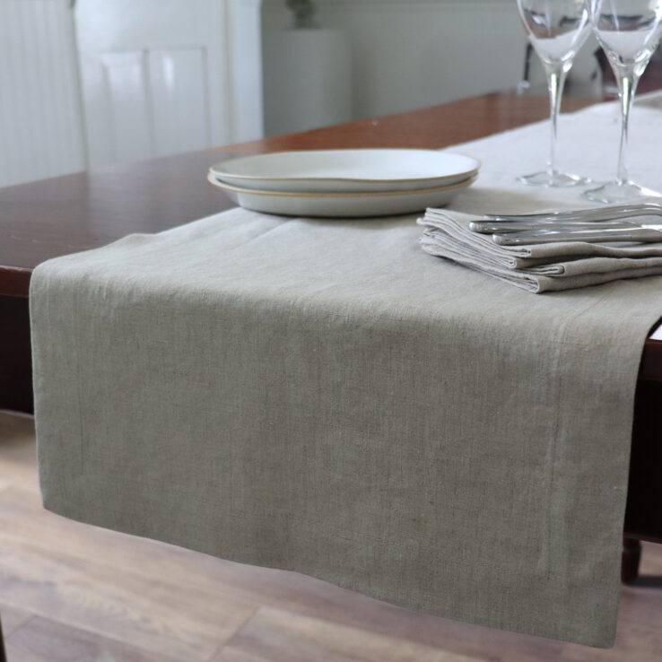 natural flax table runner summer